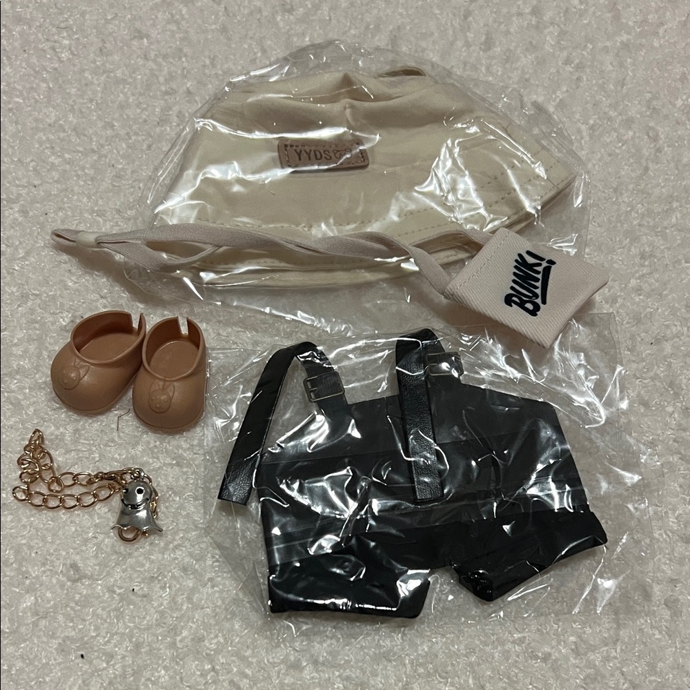 Labubu Hat and Accessories Set - Cream and Black